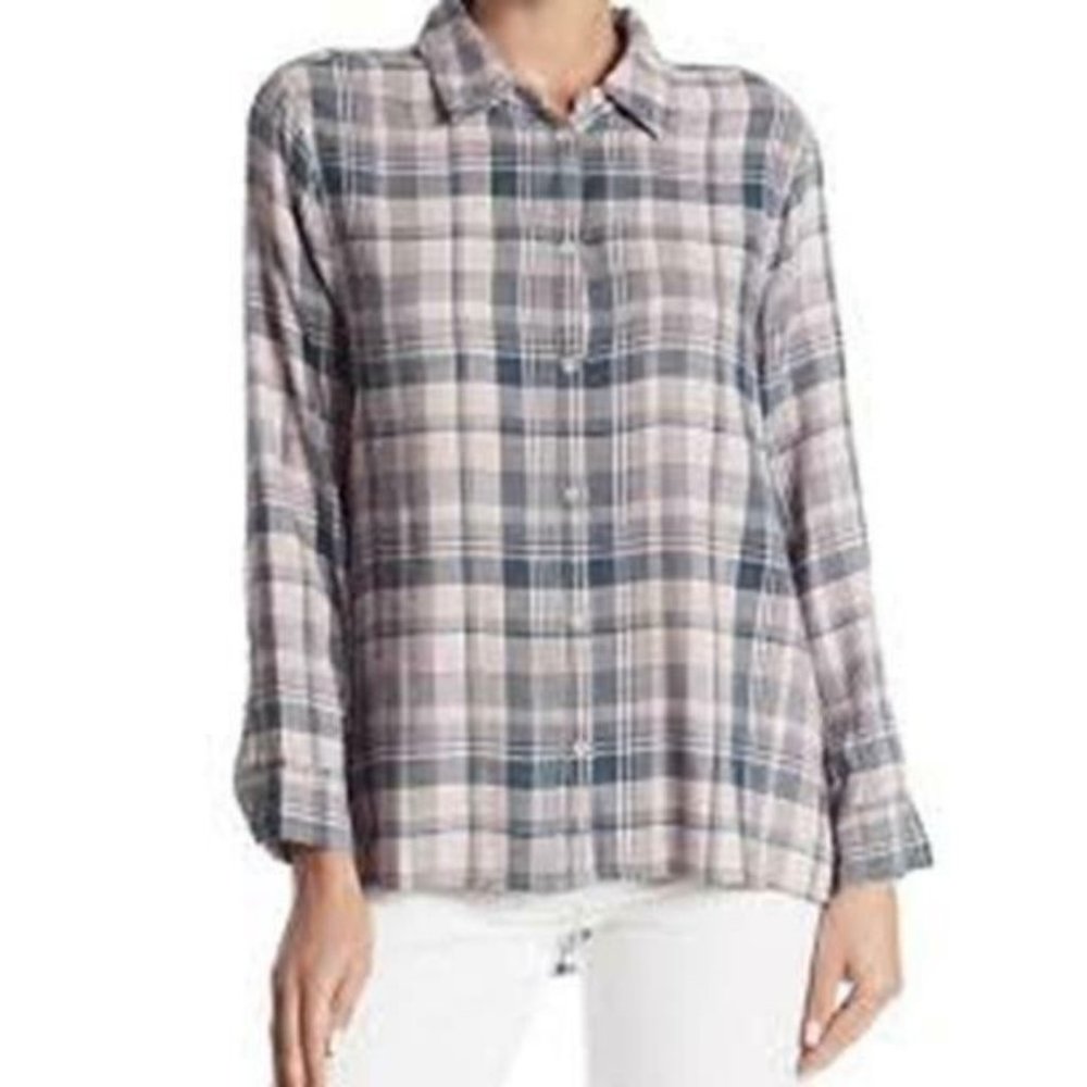 Melrose and Market XS Plaid Button Down Purple
